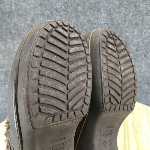 Crocs Shoes Womens 9 Cobbler Eva Mule Brown Fur Lined Closed Toe Comfort Block - Picture 16 of 20