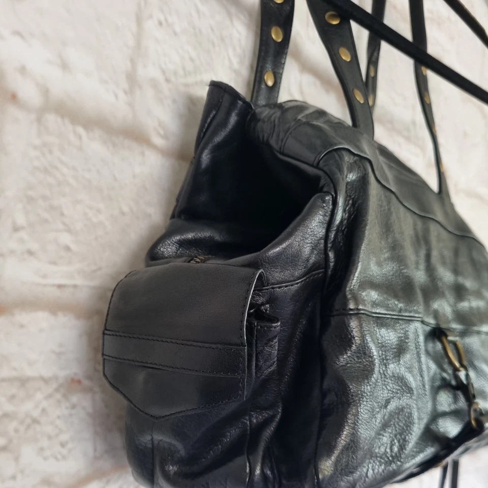 Witchery Black Genuine Leather Shoulder Handbag - image 4 of 4