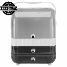 Large Cosmetic Skincare Organiser Tabletop Make-Up Storage Case 2 Drawers Box