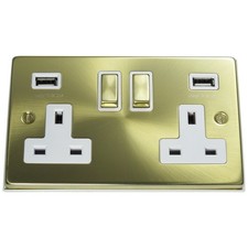 Satin Brushed Brass Light Switches & Plug Sockets - Sleek Modern Finish