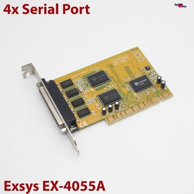 EXSYS EX-4055A 4-PORT PCI Serial RS-232 Card PC Card Serial Com Port All Window