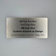 Custom  Stainless Steel Plate Laser Engraved Personalised Sign | 100x50 mm