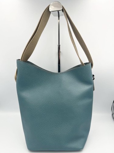 Delvaux Bucket Shoulder Bag Emerald Blue Leather 2Way Adjustable Strap Excellen - Picture 2 of 11