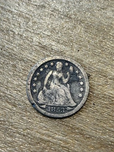 1853 (Arrows) Liberty Seated Dime VG+