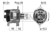 ERA Lichtmaschine Generator 110A 14V FüR Fiat Ducato Pritsche/Fahrgestell 2.8