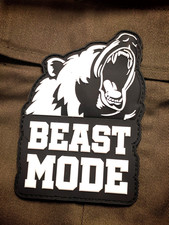 PVC 3D Klett-Abzeichen Groß Patch Emblem „BEAST MODE“ AIRSOFT BW US-ARMY