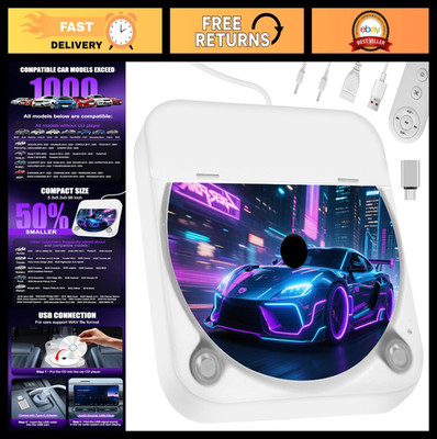 External CD Player for Car - USB & AUX, Vertical/Horizontal Use, USB-C Adapter I