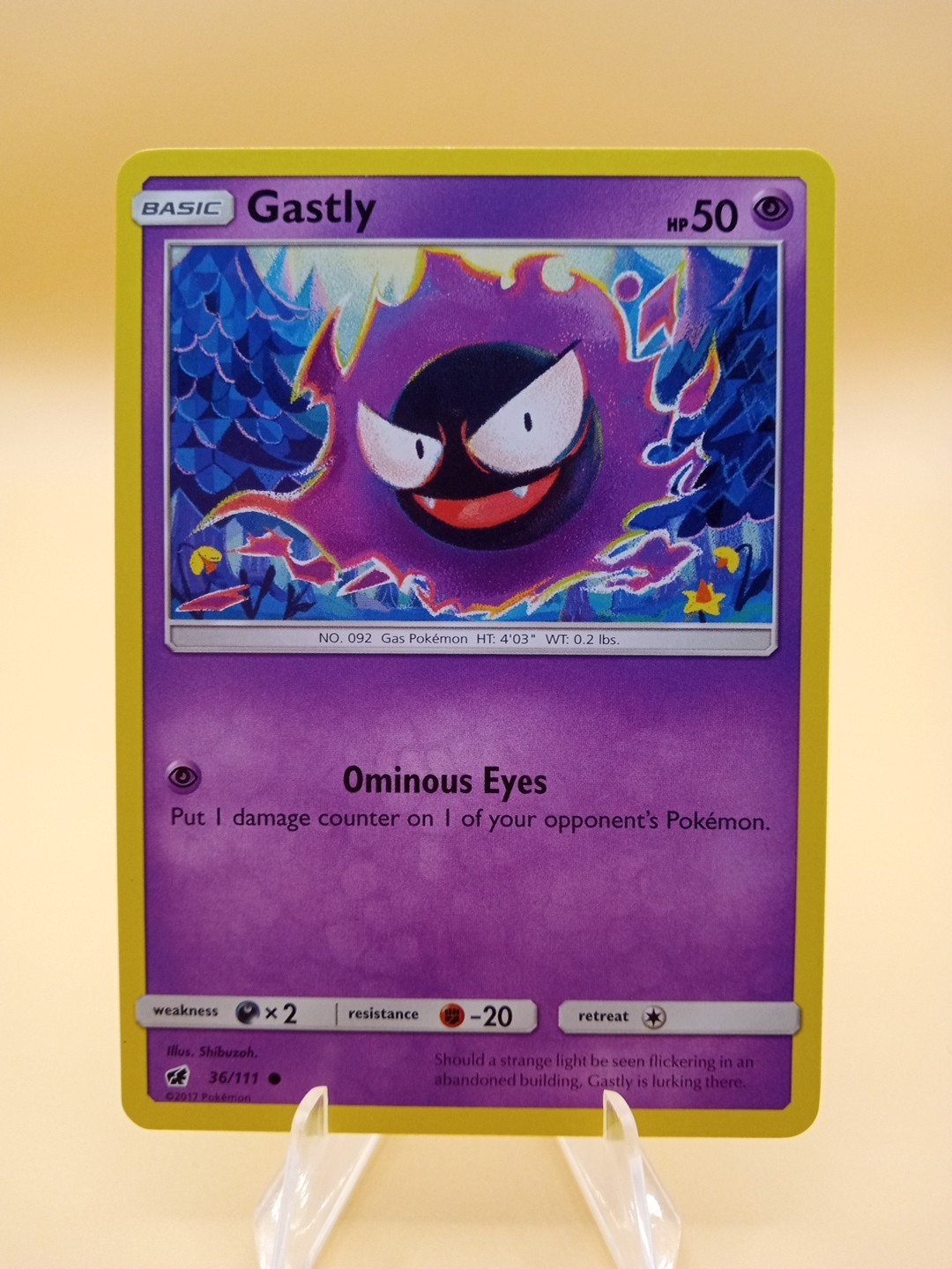 2017 Pokemon Crimson Invasion Gastly #36 Extremely LP