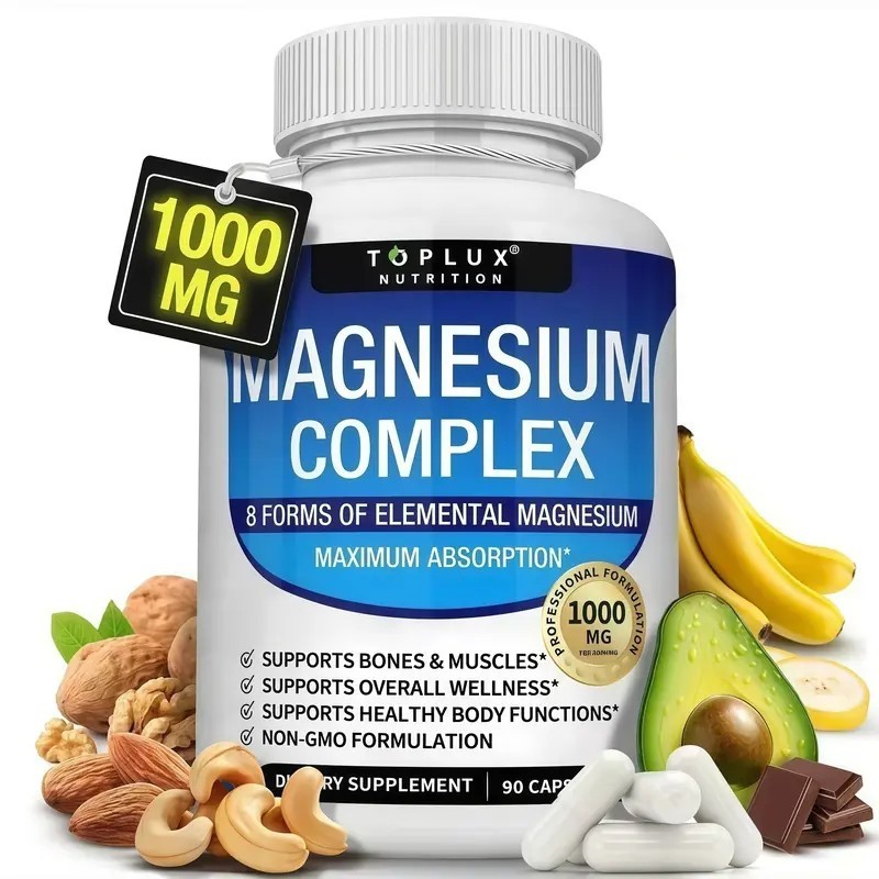Magnesium Complex 90 Capsules Chelated MagnesiumMuscleRecovery Non-GMO Wholesale