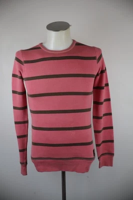 Carhartt Pull Vintage Homme XS Coton Rosa Vert À Rayures Col Rond Léger - Photo 1/4