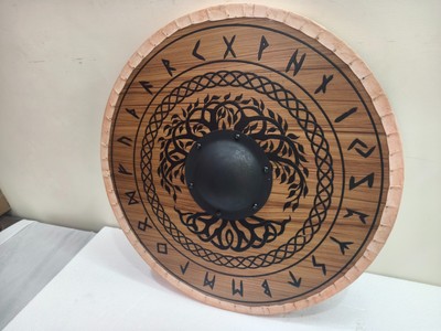 Fully Functional Medieval Wooden Viking Designer Armor Shield Best Handmade Gift