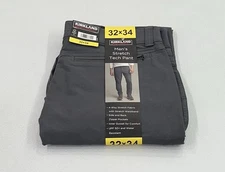 Kirkland Signature Men’s Stretch Tech Pants, Gray, Size 32X34