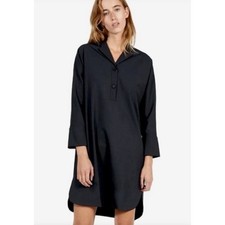 Everlane The Artist Smock Wool Blend Shirt Dress Black Size Medium