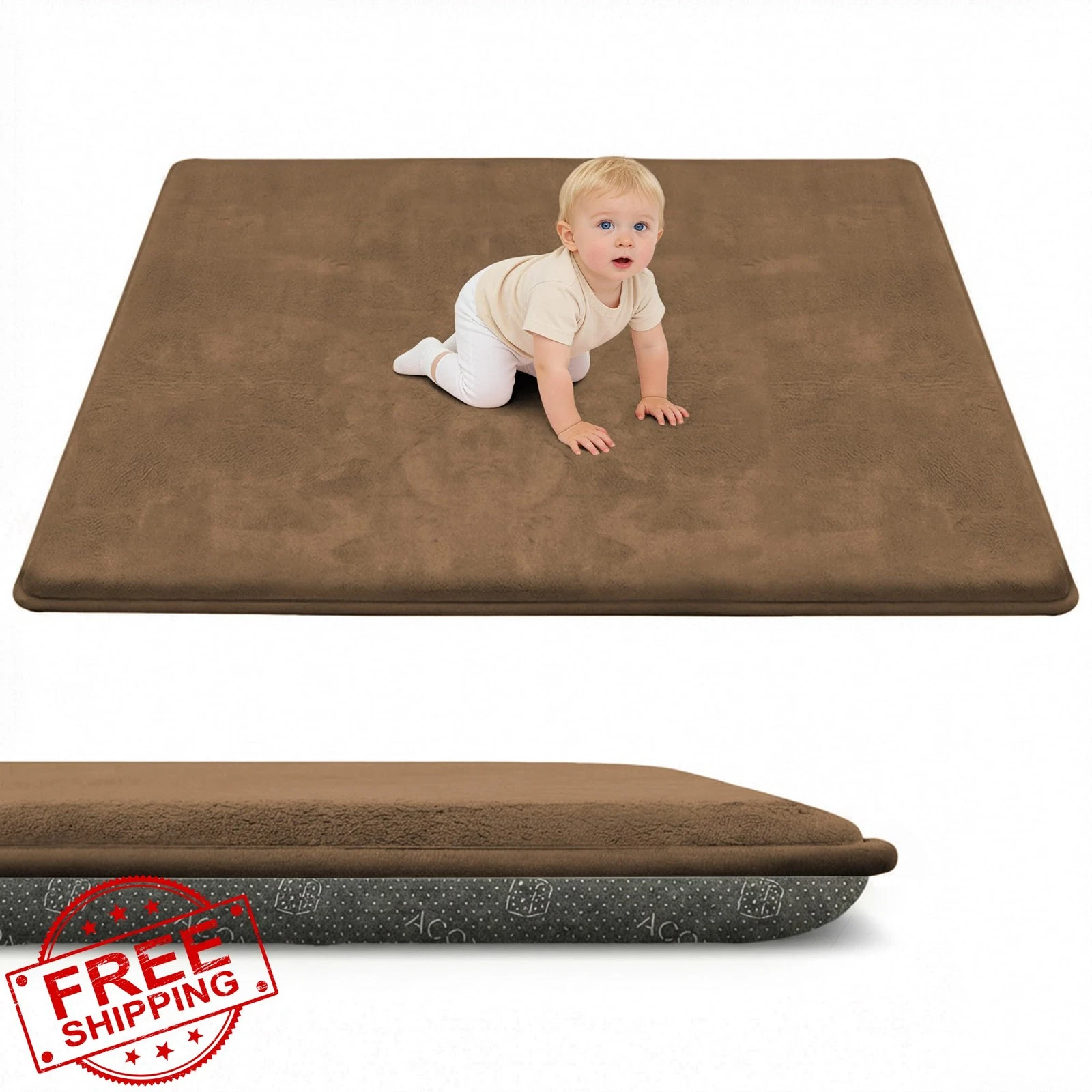 ACOMOPACK Thick Baby Play Mat 79x118" Water-Repellent Non-Slip