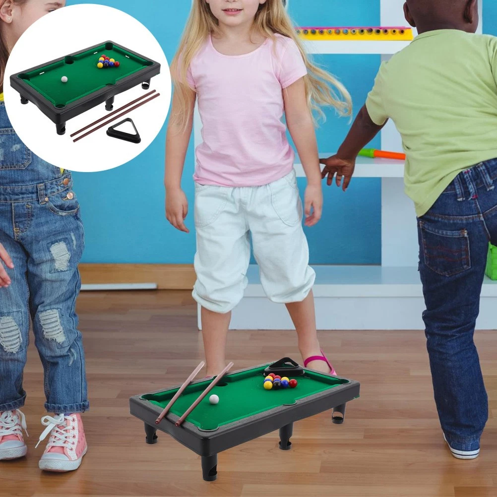 Mini Tabletop Pool Table for Kids Plastic Portable Billiards Play Game
