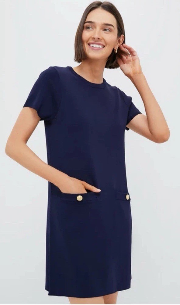 Pomander Place Navy Knit Dress NWT Size Small | eBay