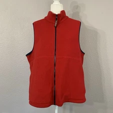 Vintage LL Bean Women’s Size 1X Red Polartec Hiking Full Zip Fleece Vest Pockets