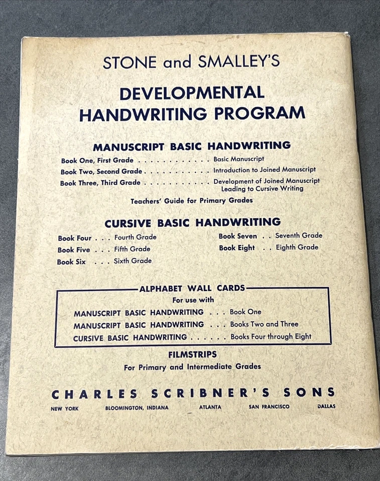 Vintage Cursive Basic Handwriting Book Four Stone & Smalley 1949 Scribner's - Image 2 of 4