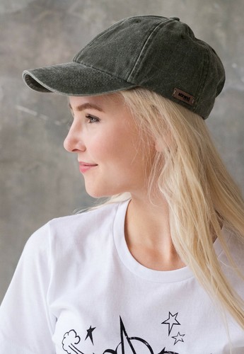 Gorra de béisbol estilo lavado algodón denim envejecido retro Heritage caqui para mujer - Imagen 2 de 6