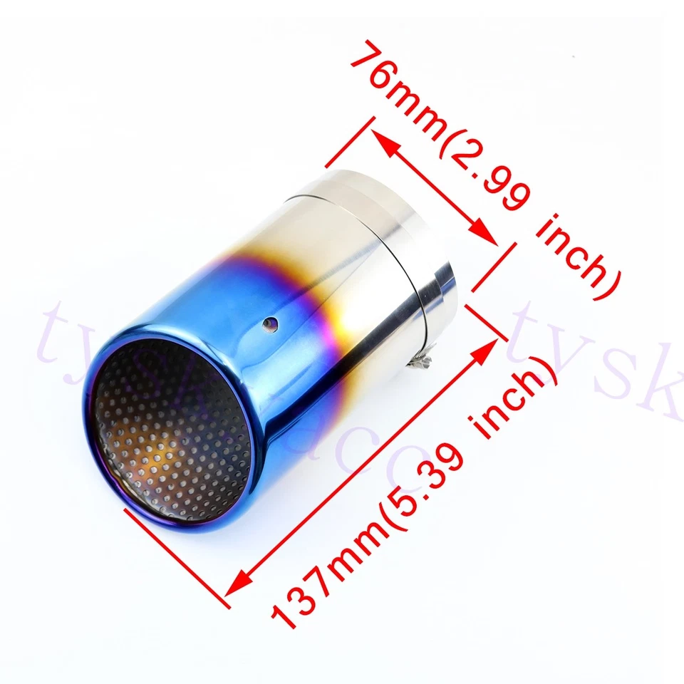 Car Tailpipe Cover 3" 76mm Size Rear Exhaust Tail Muffler Pipe Trim Accessories — 第 2/4 张图片