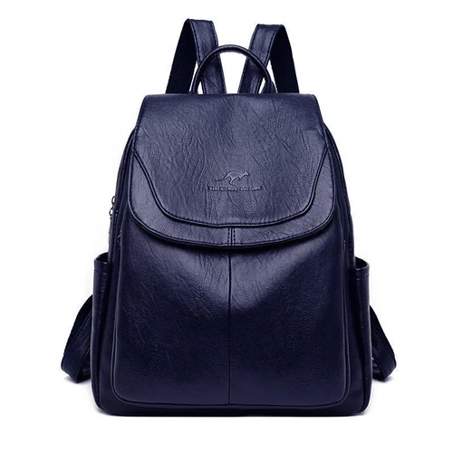 Women's soft leather backpack with large capacity - Picture 4 of 13