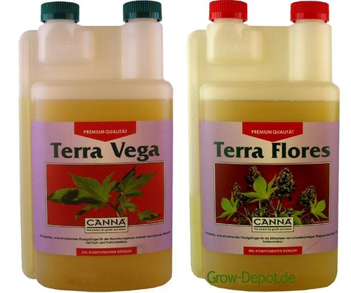 Canna Terra Dünger Set 1 L Terra Vega + 1 L Terra Flores Wuchs
