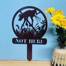 No Dog Peeing Yard Sign, Metal Lawn Stake, Not Here Garden Marker,Not Here Stake