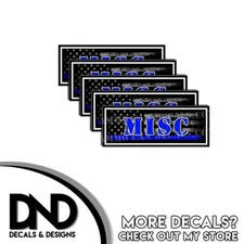 MISC Ammo Can Decal Gun Ammunition Label Box Sticker Blue Line Flag - 5 Pack
