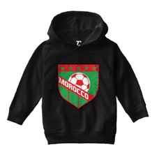 Morocco Soccer - Distressed Moroccan Badge Proud Pride Toddler/Youth Hoodie