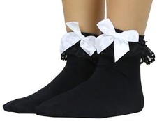 Womens Classic Bow Ruffle Lace Socks Frilly Dress Ankle Socks Party Style