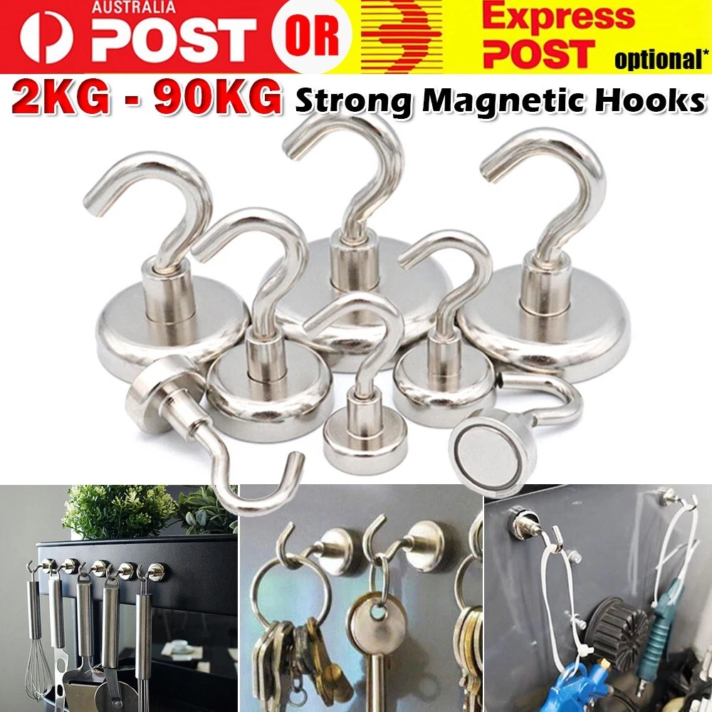 6PCS 12-48MM Rare Earth Neodymium N38 Magnetic Hanger Holder Magnet Hanging Hook