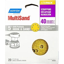 Norton MultiSand Hook and Loop Sanding Discs, Orbital Sander Sandpaper for Wood,