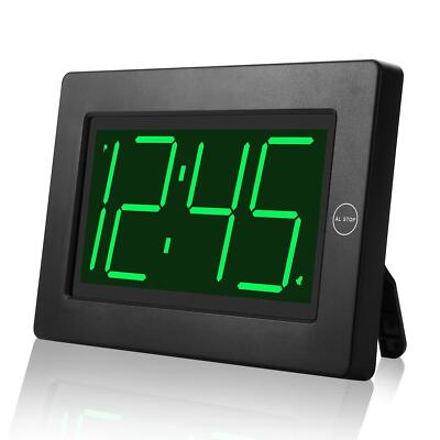 KWANWA Alarm Clock, Wall Clock, Digital Clock, 3'' LED Digit Display, Battery Ope