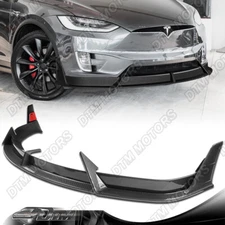 For 16-21 Tesla Model X Carbon Painted Front Lower Bumper Lip Body Kit Spoiler