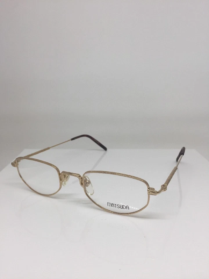 Vintage Matsuda 2878 Eyeglasses C. Gold With Detail On Temples Frame 48mm Japan - Image 2 of 4