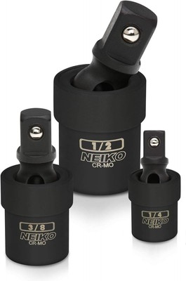 NEIKO 02486A Impact Universal Joint-Socket Swivel Set, Socket 3 Piece, Black 