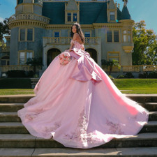 Lace Quinceanera Dresses Ball Gowns Applique Beading Crystal Bow Corset Sweet 16