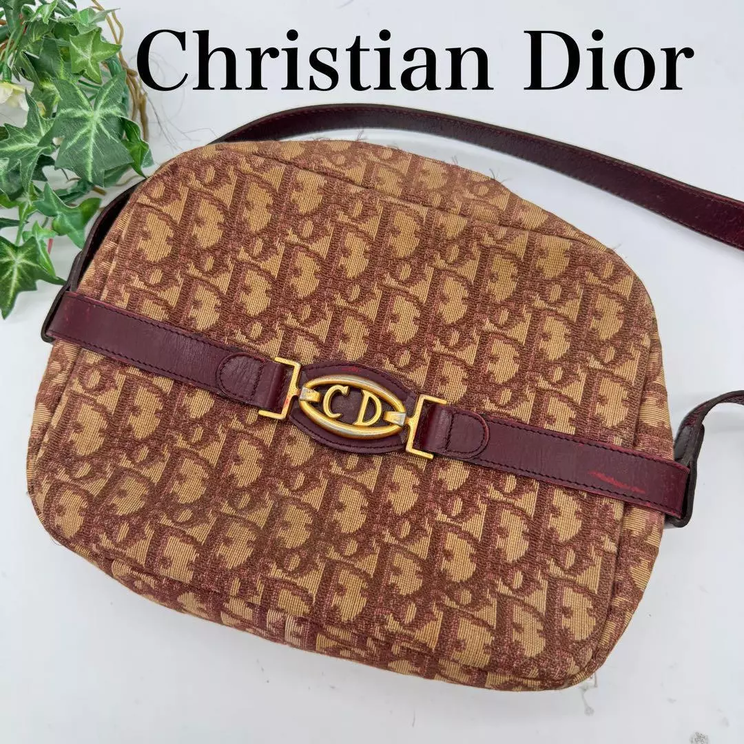 Sac bandoulière CHRISTIAN DIOR trotteur CD logo bordeaux authentique rare vintage occasion