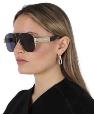 Christian Dior vintageアビエーター サングラス Christian Dior DIORSIGNATURE A3U Gold Blue Oversized Aviator