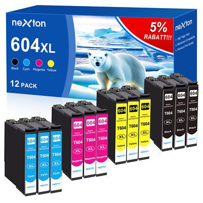 12er Patronen Kompatibel für Epson 604 XL XP-3200 3205 2200 2205 4200 WF-2930