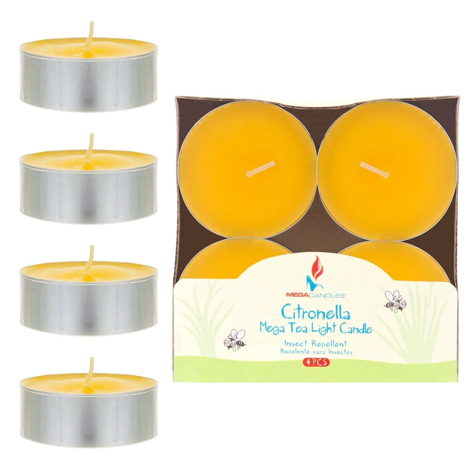 Mega Candles - Citronella Scented Tea Light Candles - Yellow, Set of 12 - Image 3 of 3
