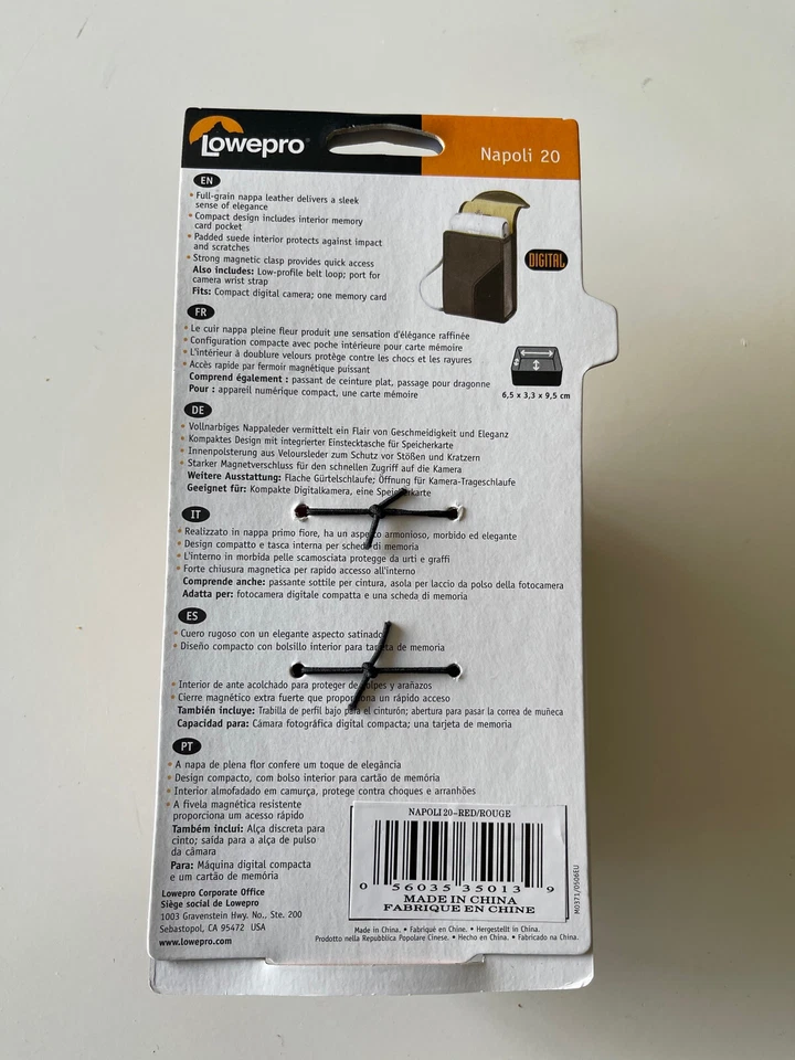 NEW OEM LOWEPRO Napoli 20 RED Nappa Leather Compact Universal Camera Case - Image 3 of 4