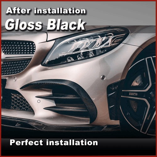 For Benz W205 C205 C43 2019-2021 Gloss Black Front Bumper Lip Spoiler Splitter - Picture 4 of 11
