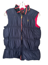 Ralph Lauren Reversible Goose Down Vest Girls Youth XL 16 Navy/Red