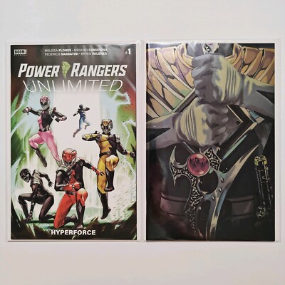 Power Rangers Unlimited: Hyperforce #1 (A, B) Montes Foil Virgin Variant Set  NM