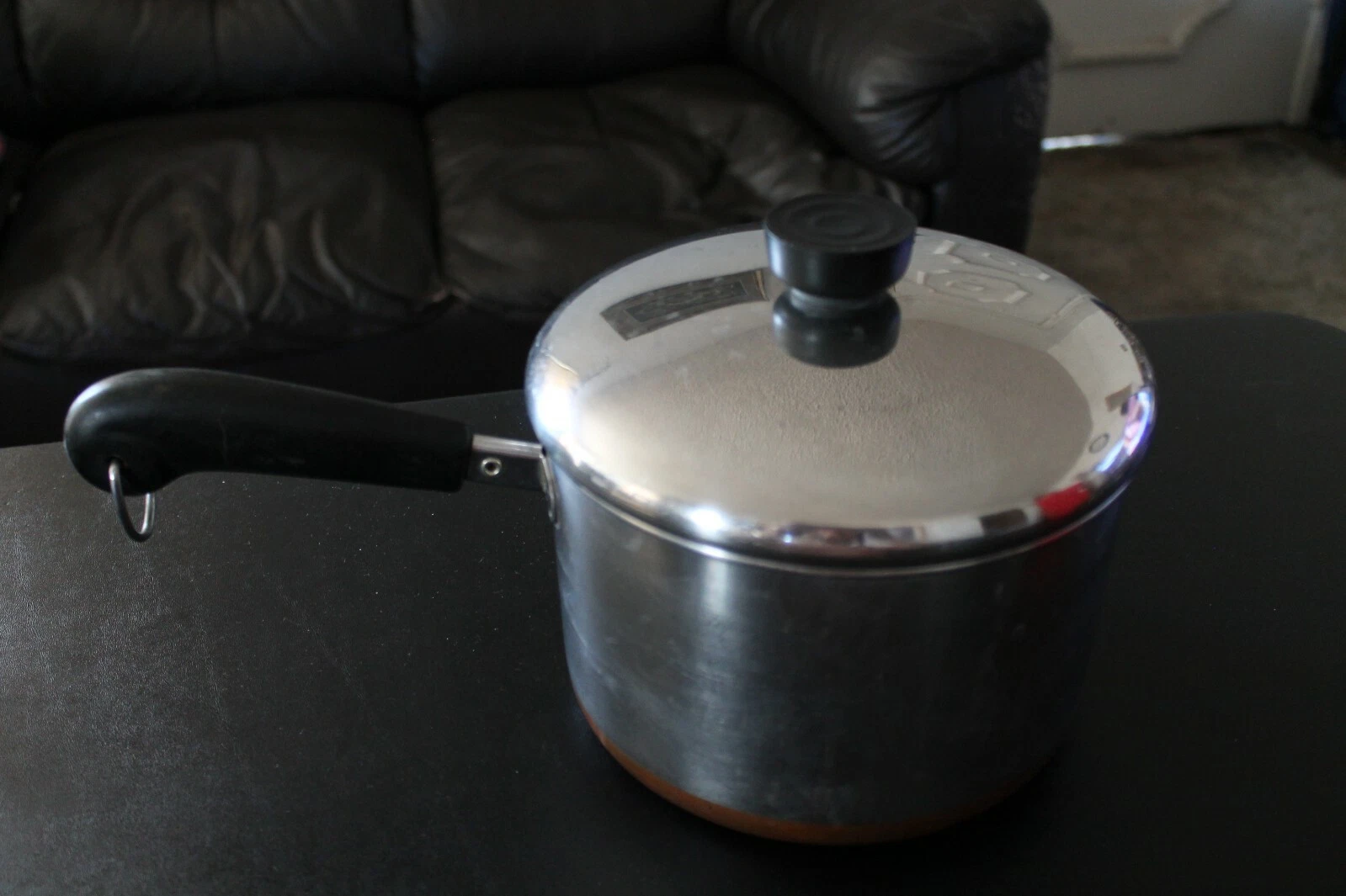 Vintage 1801 Revere Ware 3 QT Quart Sauce Pan Pot Copper Clad Bottom