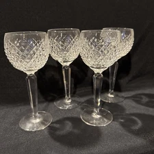 Waterford Crystal Alana 7.25” Wine Hock Glasses Vintage set of 4 EXCELLENT