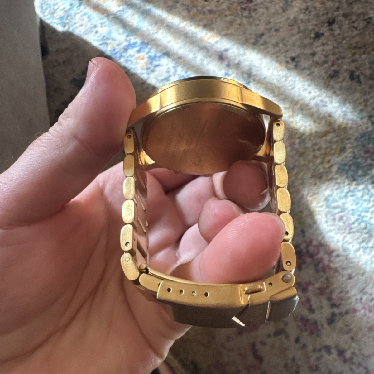 $350 / NIXON Men's THE SENTRY A386-1922 Gold/Blue Sunray 42mm