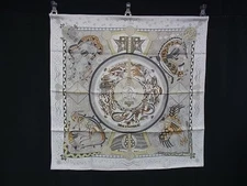 Hermes Silk Scarf Carre 90 REVE D' AUSTRALIE Ivory Used from Japan