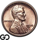 1930-S Lincoln Cent Wheat Penny, Flashy Red Solid Gem BU++ RD